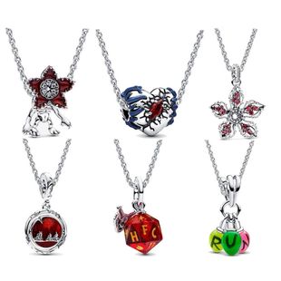怪奇物语周边潘家同款怪奇物语系列项链套装S925纯银爱心食人花项