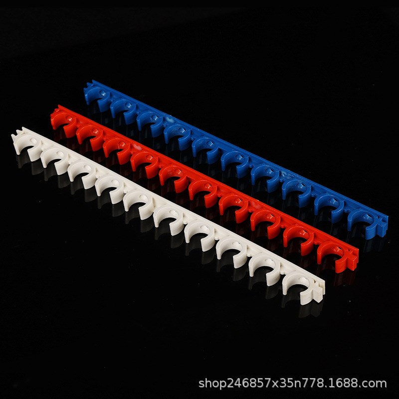 PVC电工系抛光家装工地红白蓝电工穿线U型塑料固定管卡夹排卡批发