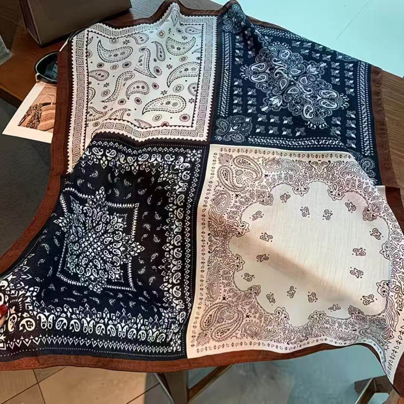 3.8【小水推荐】棉麻70*70cm加宽加大sijin百搭#不退不换4308