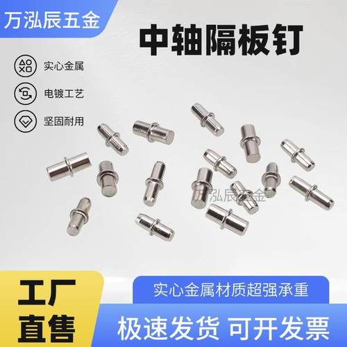 柜门金属销活动搁板销木板支架金属层板托实心中轴鞋柜配件隔板钉