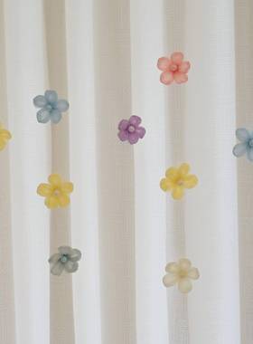 窗帘装饰点缀配件小饰品客厅卧室网纱小花朵别针白色门帘飘窗挂饰