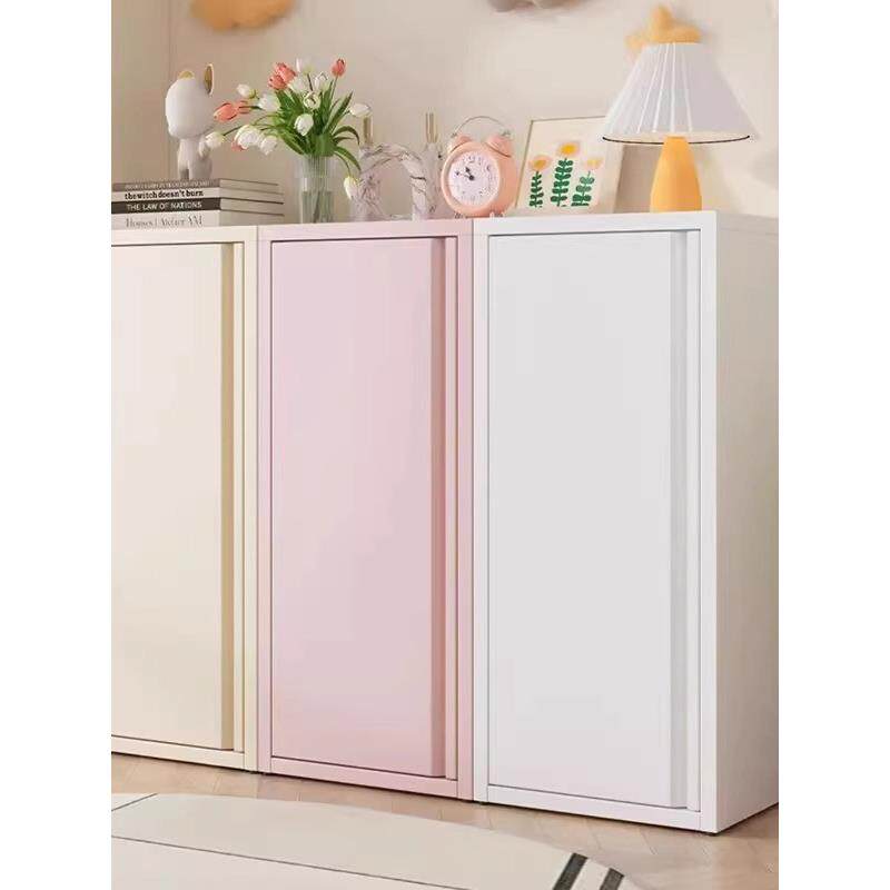 铁储物柜奶油风格多巴胺家庭客厅现代马卡龙单门柜卧室阳台储物柜