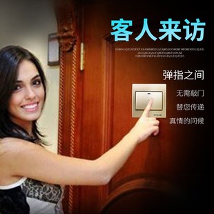 无线遥控电子家用门铃86型大按钮不用布线随意贴远距离呼叫器门钟