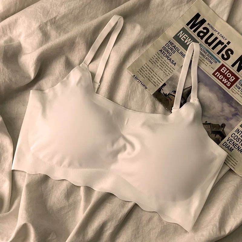 安心猫无痕冰丝内衣女学生吊带