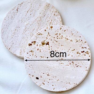 工厂出口travertine石灰华圆形罗马洞石块圆柱底座收纳托盘