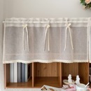 热销产品 棉花边和蝴蝶结 新款 仿麻纱短帘