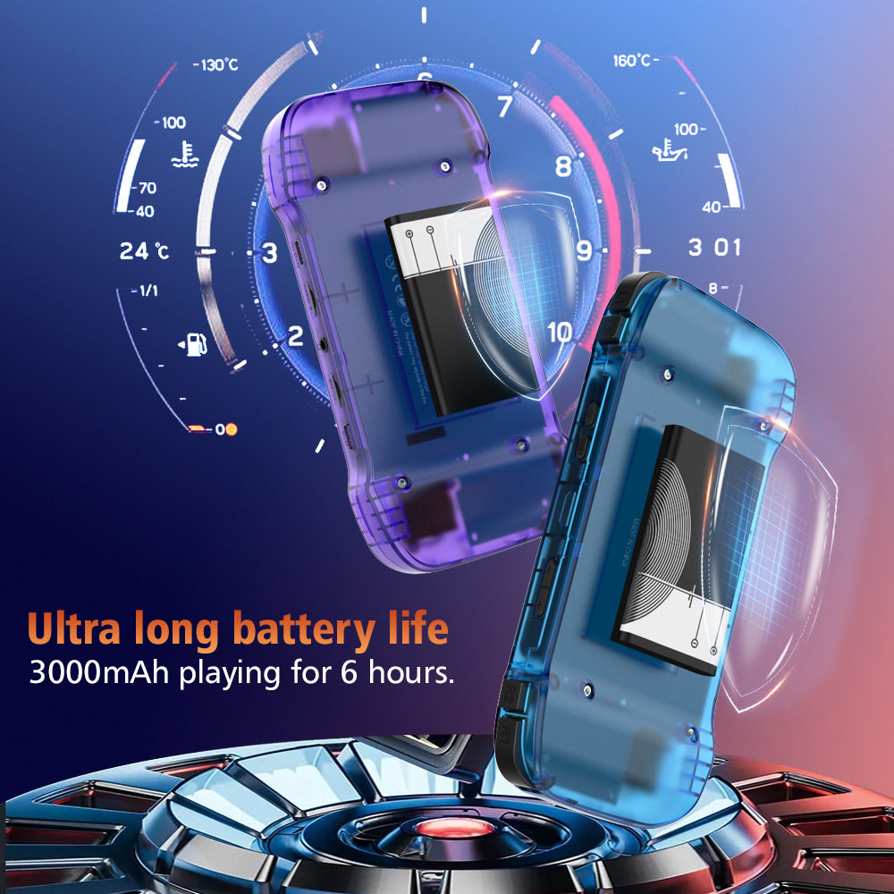 跨境掌上游戏机r46h双杆高清彩屏掌机3000AH电池双人联机双打街机