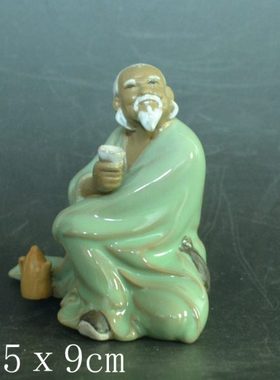 石湾陶瓷工艺品摆件 饮酒 现代装饰品人物家居艺术酒庄礼品摆设