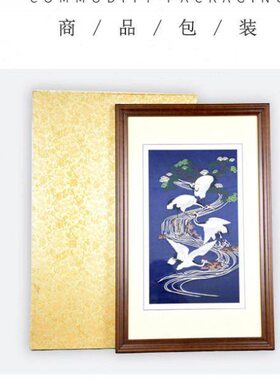 新品南京特产 南京云锦研究所 吉祥云锦 纯手工精品松鹤延年框画