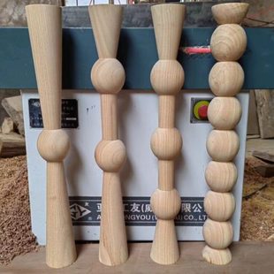 定制实木法式 贝达吧台腿拉克茶几木腿葫芦圆球支撑腿高桌子玄关腿