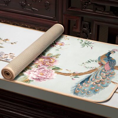 实木沙发坐垫巾新中式罗汉床盖巾四季通用客厅坐垫飘窗薄座垫定制