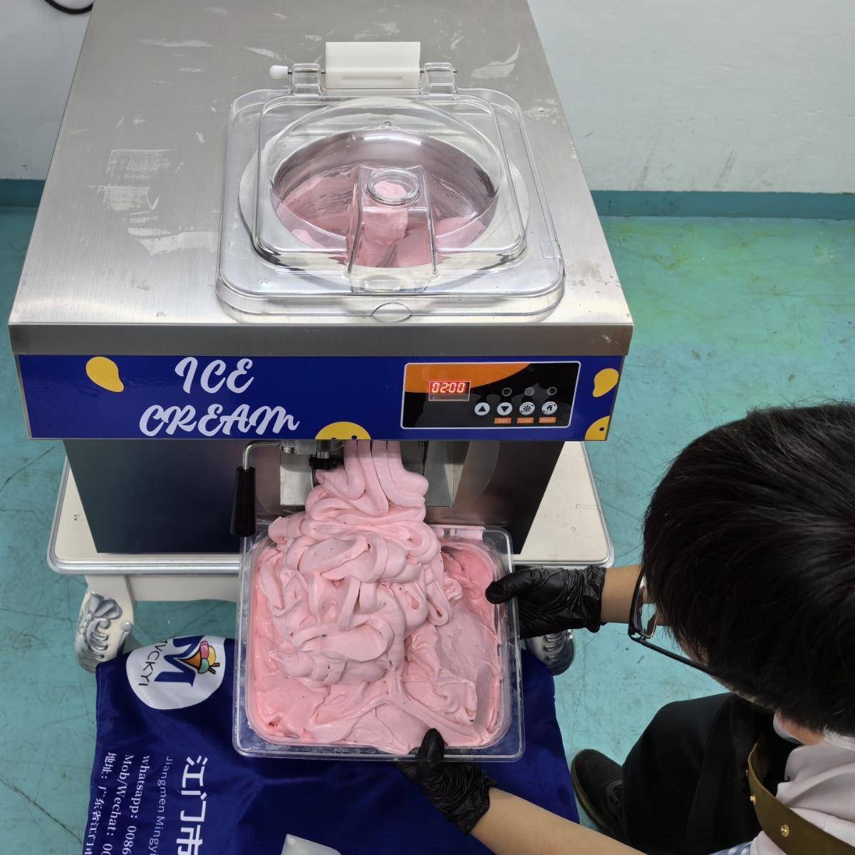 台式硬质冰淇淋机不锈钢摆摊Gelato冰淇淋机小型icecream冰激凌机