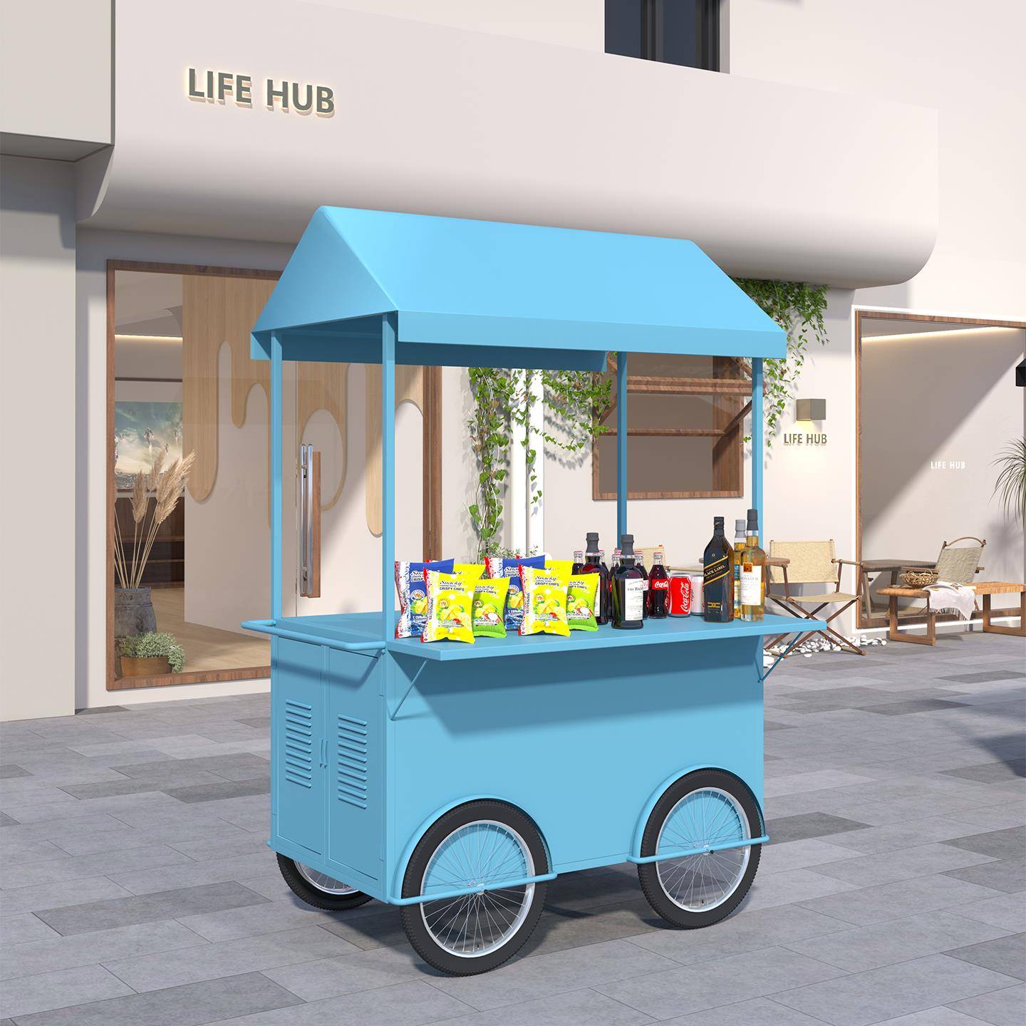 铁艺户外摆摊小推车夜市可移动餐车商用超市活动促销车小吃摊位车