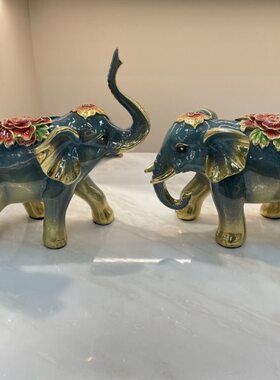 客厅纯铜吉祥大象工艺品摆件酒柜电视柜装饰品摆设乔迁新居送礼