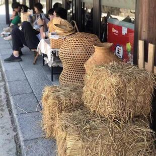 草垛 草墩 方形圆形草垛子休闲农场稻草装饰草垛凳子拍摄道具干稻