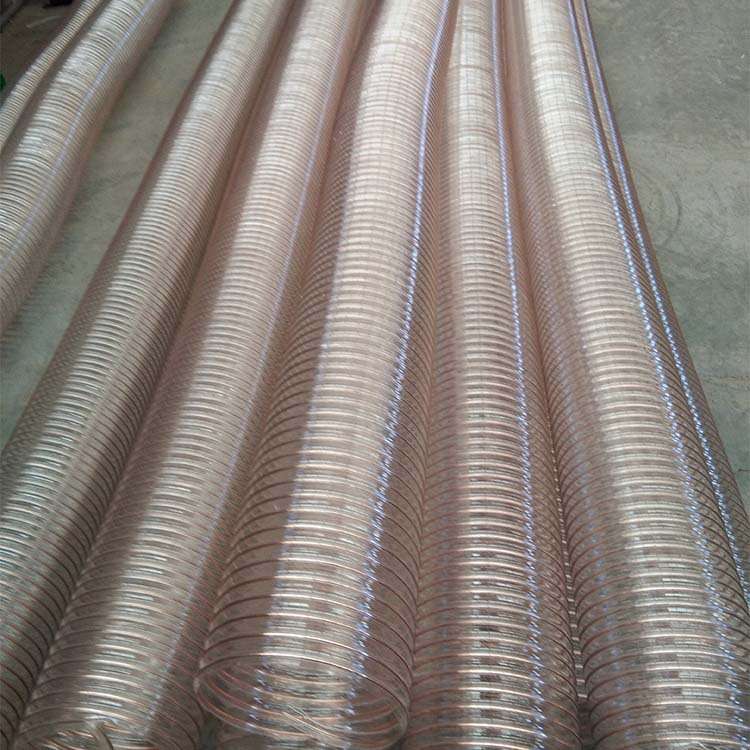 pu通风除尘钢丝伸缩管250mm锯末抽吸软管木工机械吸尘管100mm直供
