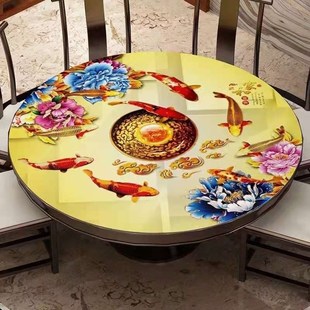 大圆桌转盘钢化玻璃餐桌饭店玻璃转盘底座圆台面旋转桌面转盘家用