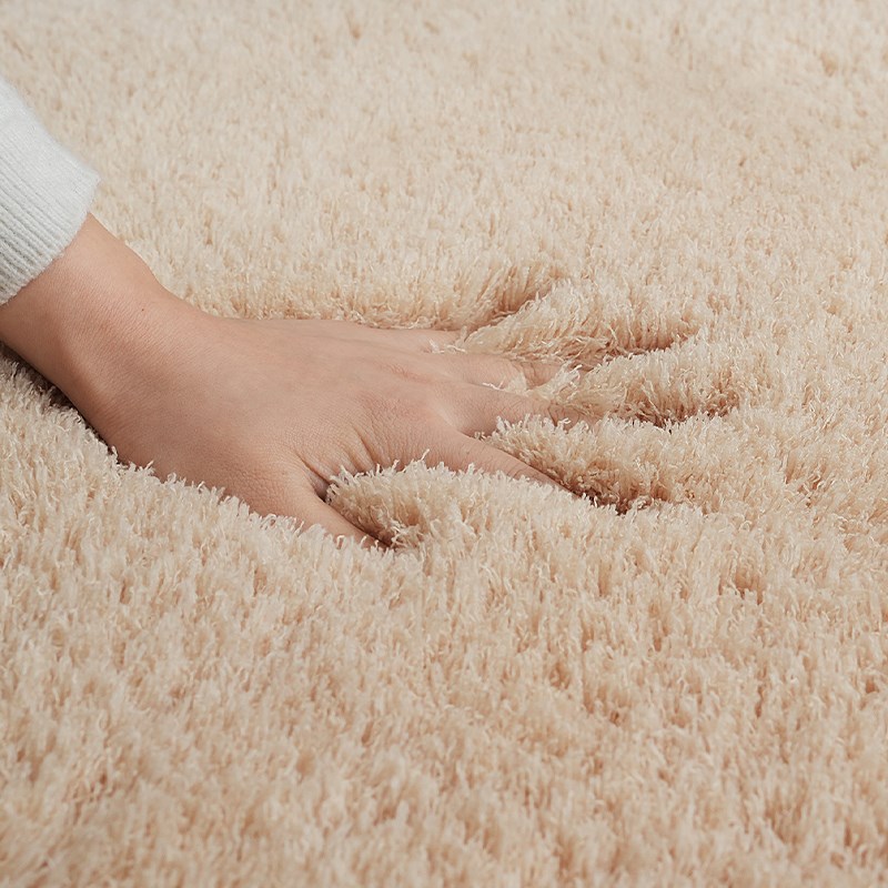 圆形素色地毯羊毛绒吊篮垫子家用卧室床边加厚毛毯化妆椅装饰地垫