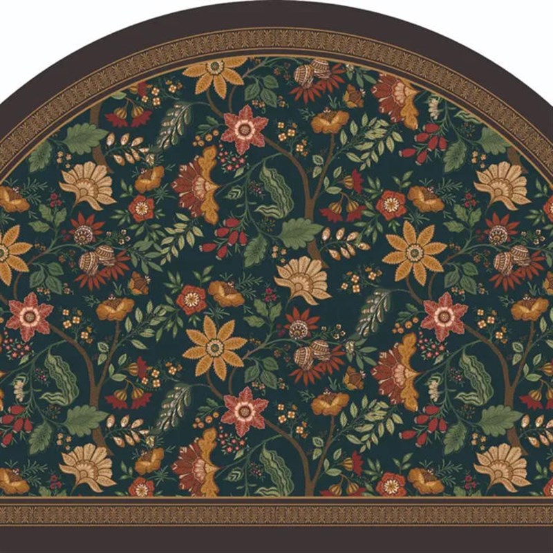 田园碎花美式复古入户门地垫进门脚垫半圆形浴室地垫蹭土除尘地垫