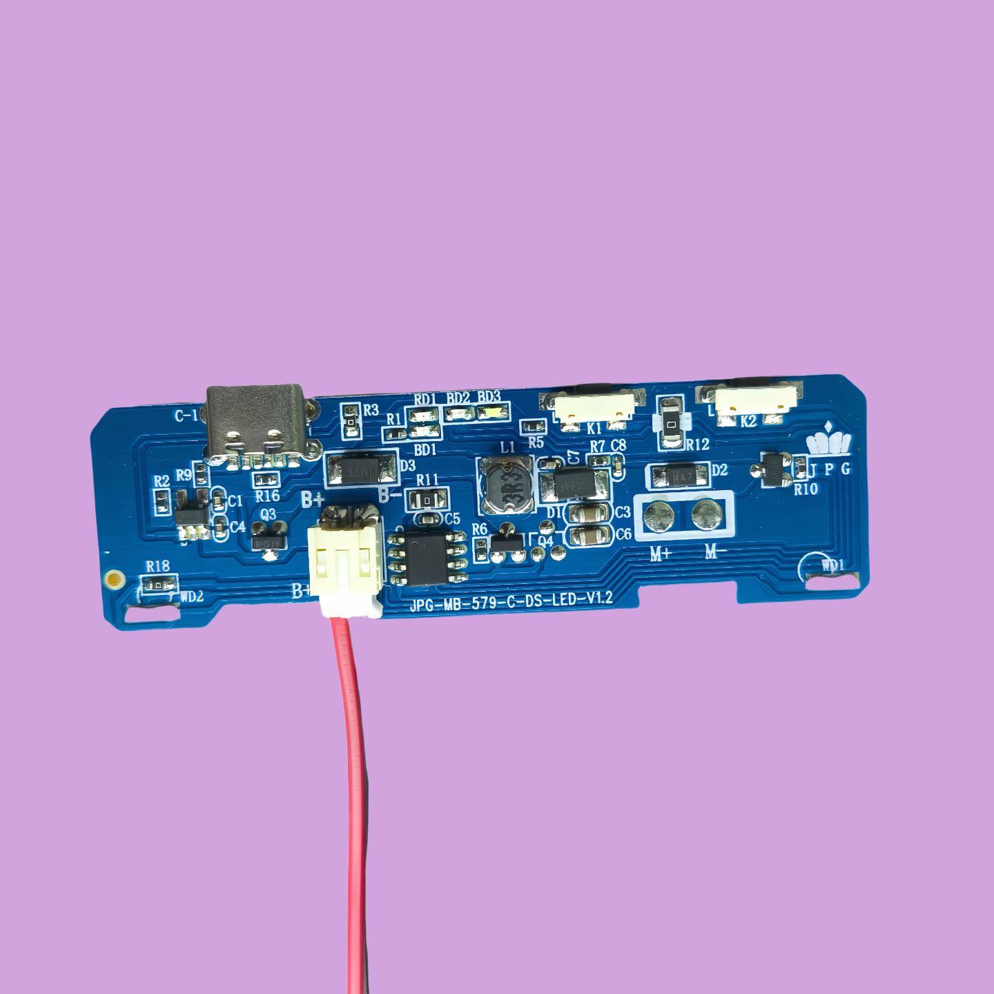 夹子小风扇电路主板双按键无刷三档TC充电口线 线路控制配件现货