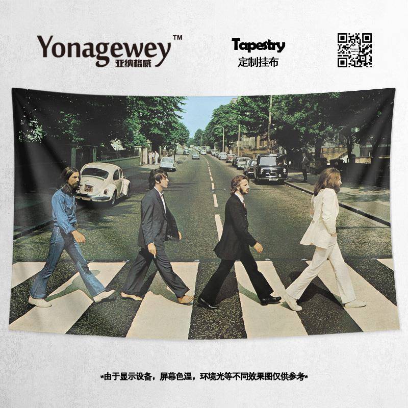 The Beatles甲壳虫披头士乐队复古摇滚周边装饰海报背景墙布挂布