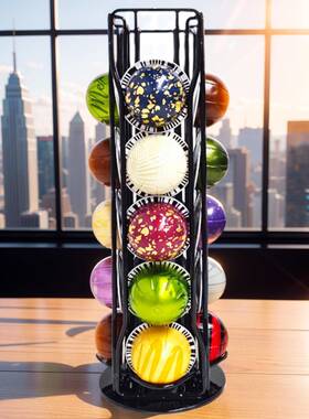 Vertuoline咖啡胶囊收纳架展示20/30粒胶囊黑色金属架小巧旋转