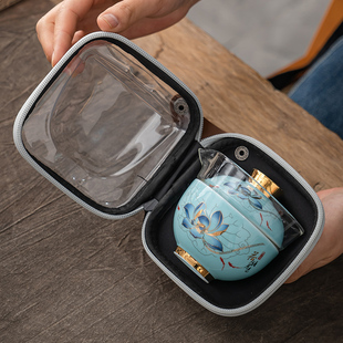 茶具旅行套装 便携式 o简约茶壶户外功夫一壶三杯快客杯陶瓷泡茶器