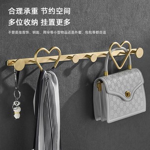 免打孔玄关黄铜挂衣钩卧室墙上壁C挂衣帽架创意挂衣架轻奢金色挂
