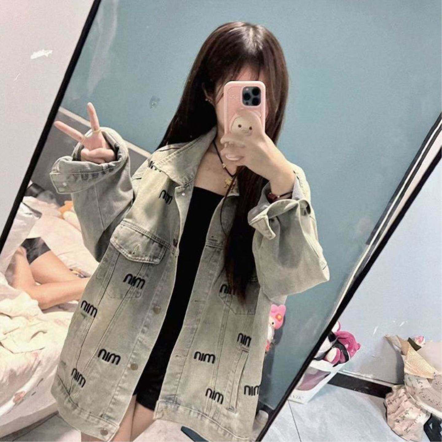 春春季新款绣花宽松学生韩版牛仔外套男女潮牌简约小众气质上衣