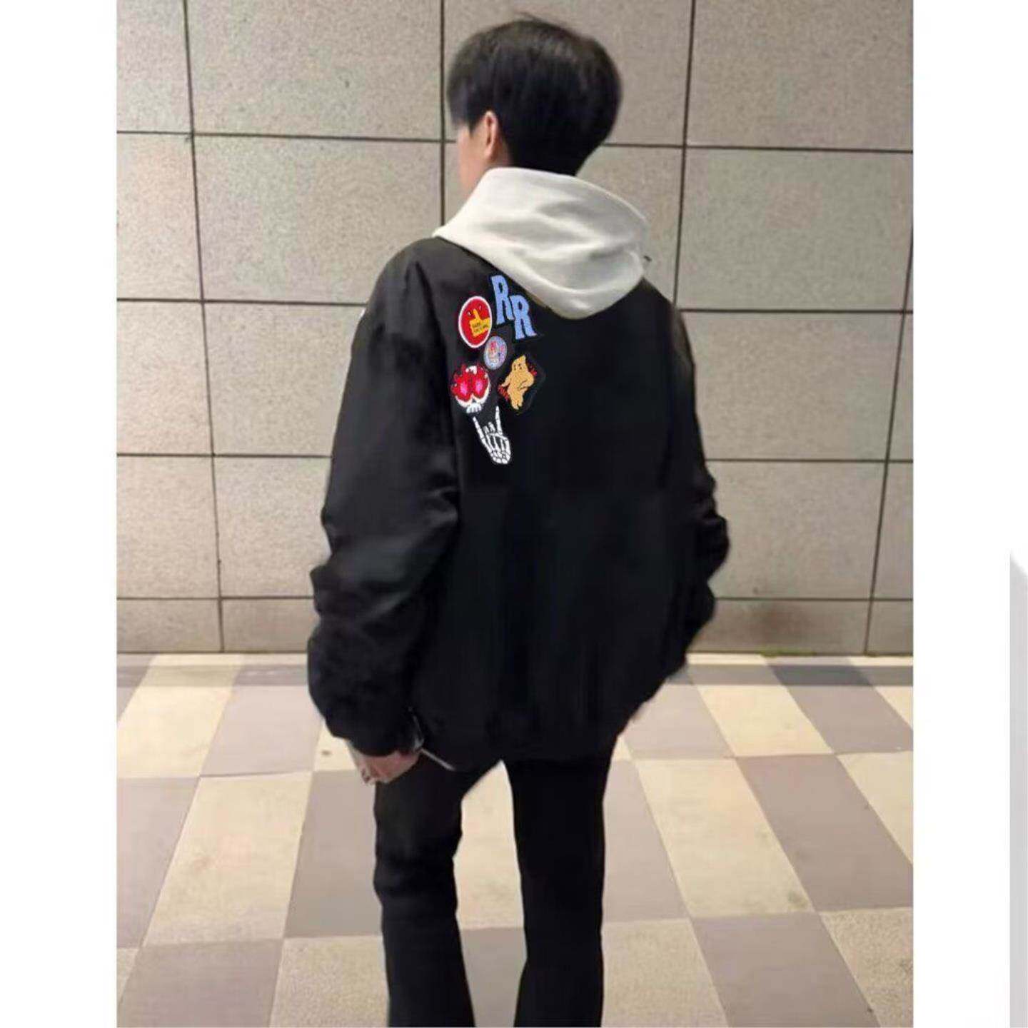美式复古网红字母简约风夹克外套女春春季学生宽松百搭棒球服外套