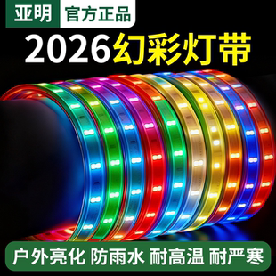 亚明2026新款六彩LED灯带户外防水高亮化耐高温多色霓虹变色灯条