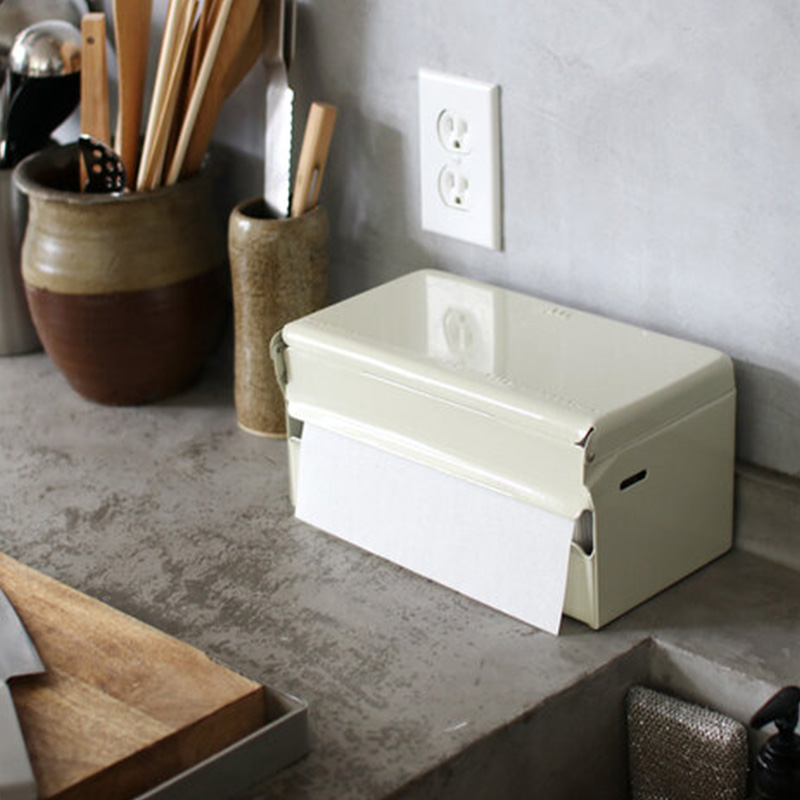 现货DULTON多用金属纸巾盒可悬挂桌面家用擦手纸抽纸盒彩色收纳