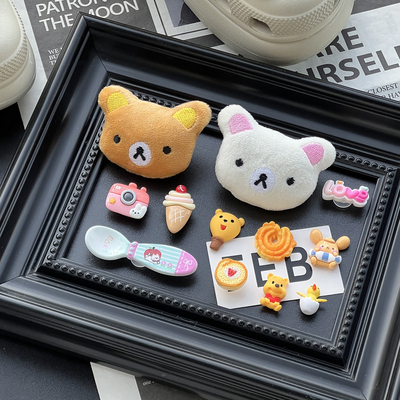 毛绒轻松熊洞洞鞋配饰diy鞋扣女