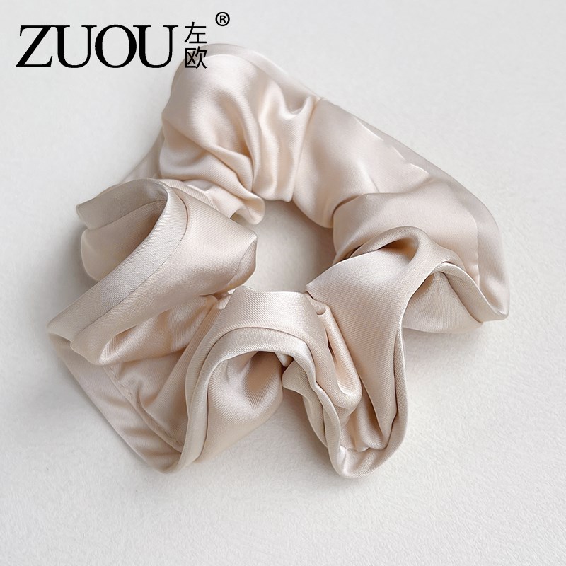 大肠发圈韩系显发量高品质盘发丸子头黑色L头绳头花皮筋女士扎头