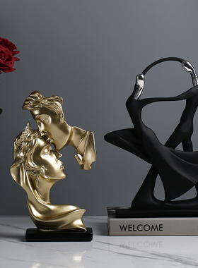 思考人生现代简h约抽象人脸艺术摆件家居酒柜装饰品客厅电视柜摆