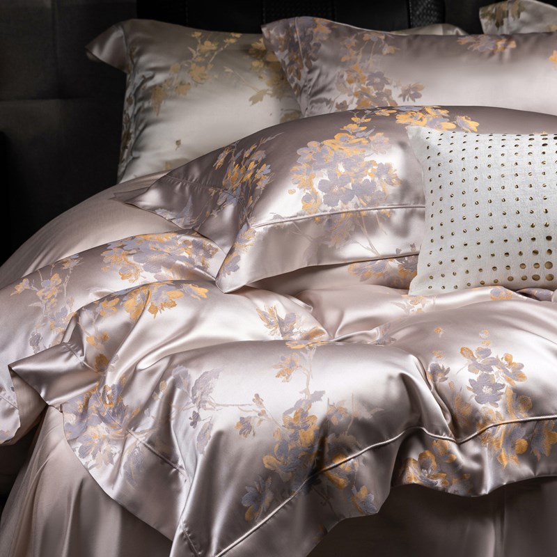 轻奢高级感100S天丝棉四件套A缎提花被套床单笠柔软裸睡床上用品