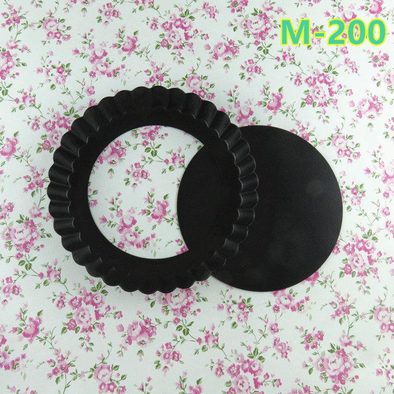 供应8寸不沾圆形活底菊花派盘 披萨蛋糕模具 不粘派盘 烘焙M-200