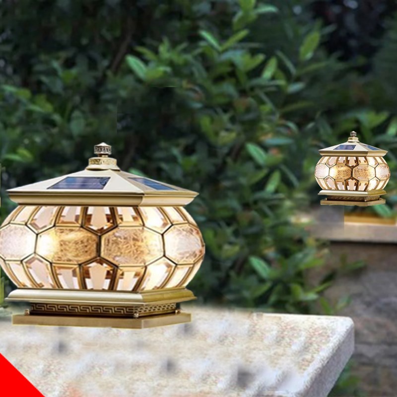 全铜庭院灯户外家用别p墅花园草坪灯围墙柱头灯室外防水大门柱子