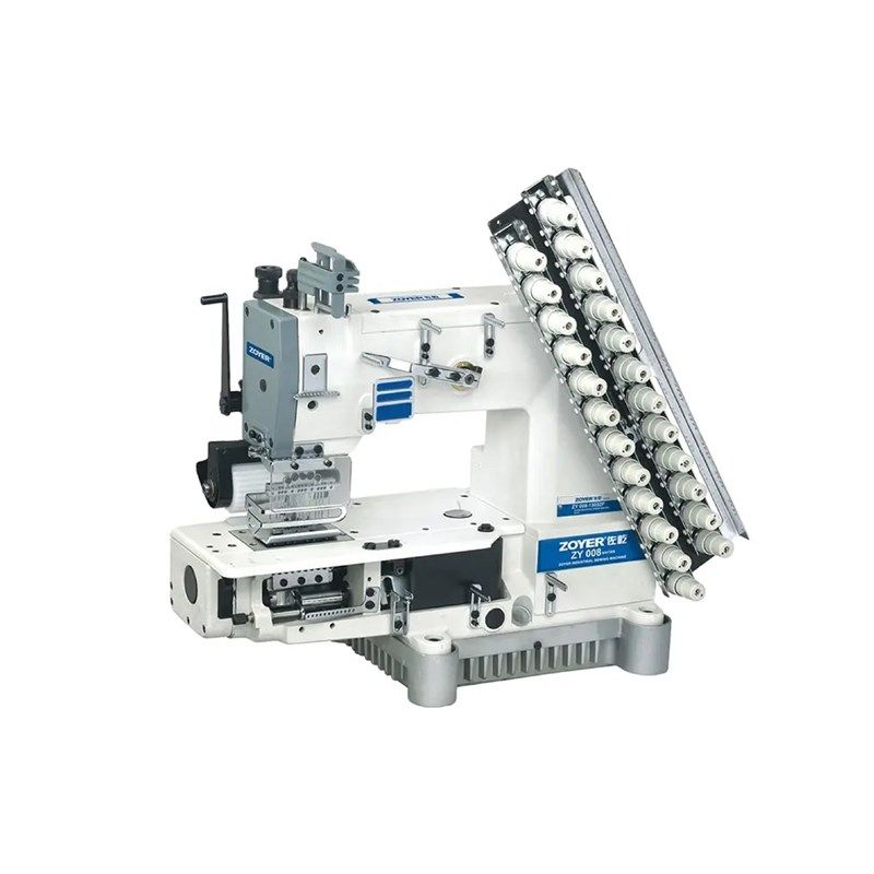 ZY-VC008-12P佐屹多针机 十二针链式缝纫机带拖轮松紧带装饰