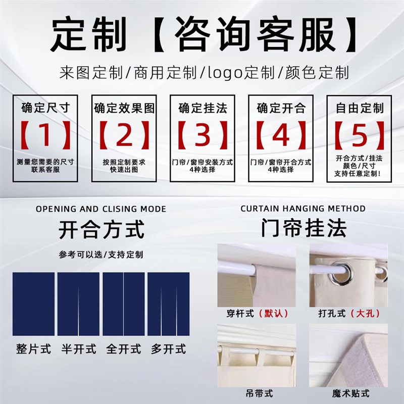 厨房门帘定制防油烟隔断帘店铺商用遮挡帘饭店帘子装饰遮挡半挂帘