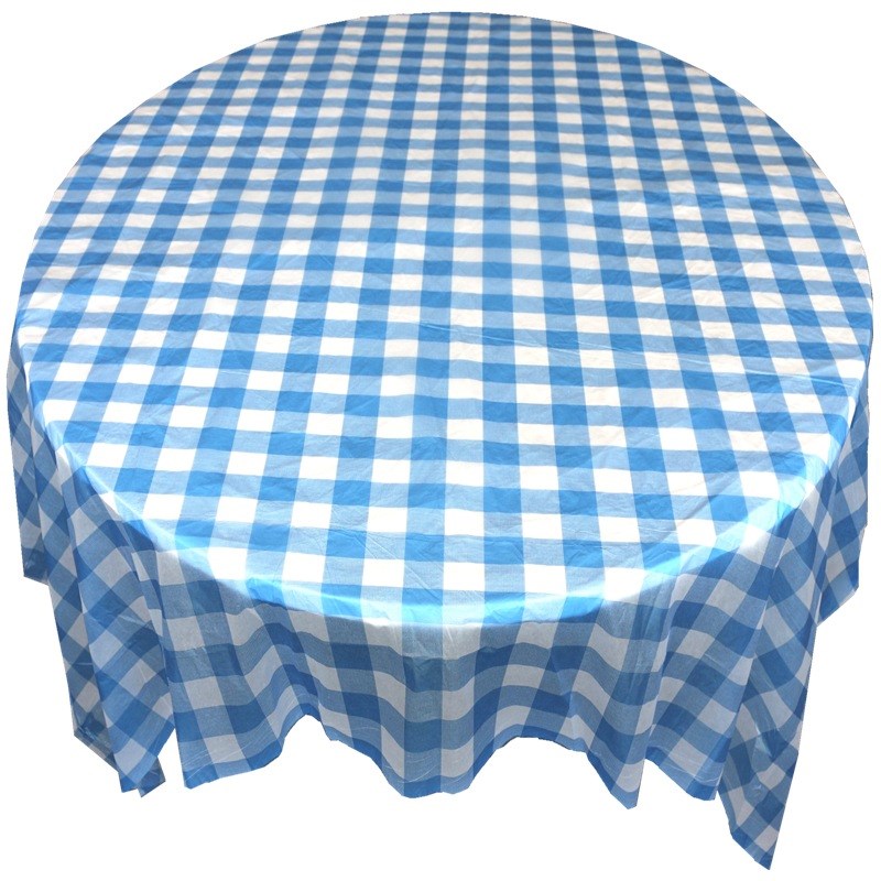 一次性桌布塑料加厚台布格子布100张餐厅家用圆桌方形田园野餐垫