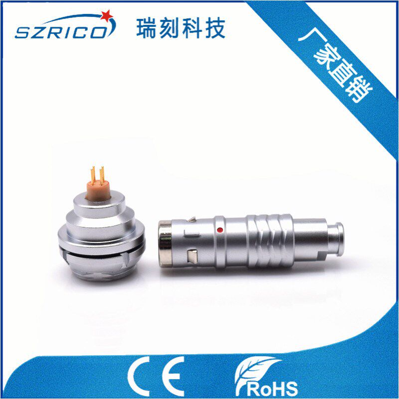 灵活插拔PCB板接4PIN 护套式防水IP67 石油勘察采集地接插件M14