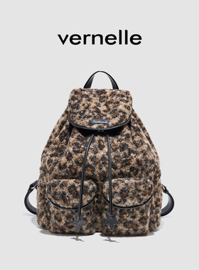 vernelle大容量复古GOGO双肩包百搭通勤背包女包