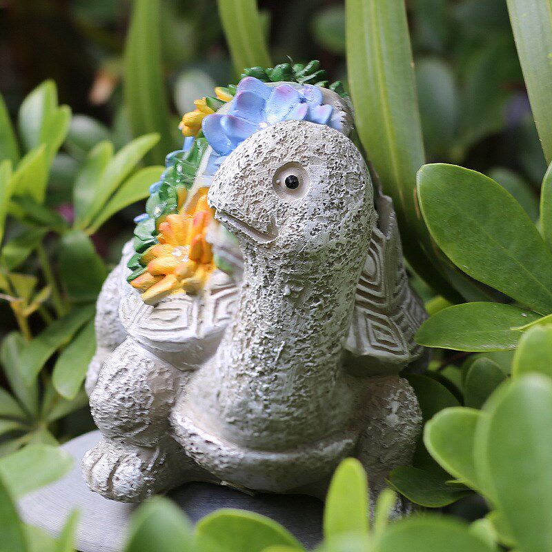 新款户外防水草坪灯多肉乌龟树脂庭院灯花园布置灯别墅景观氛围灯