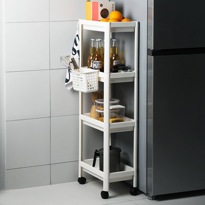 厨房置物架落地多层储物架果蔬收纳整理架可移动带轮收纳架小推车