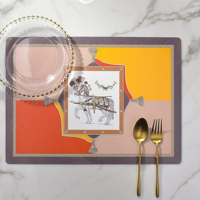 轻奢美式轻奢隔热垫餐桌垫防烫餐垫家用PU碗垫盘垫锅垫厚杯垫