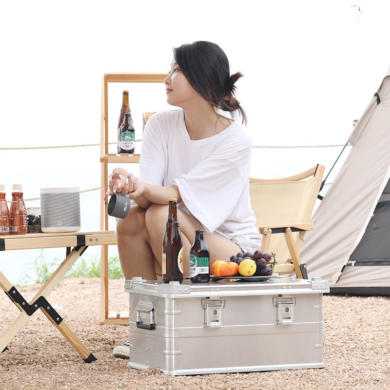 户外铝合金户外露营收纳箱旅行箱大容量便捷行李箱储物箱子整理箱