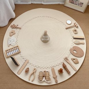 抓周地毯宝宝周岁生日布置道具圆形抓周红毯中式宝宝抓周礼道具