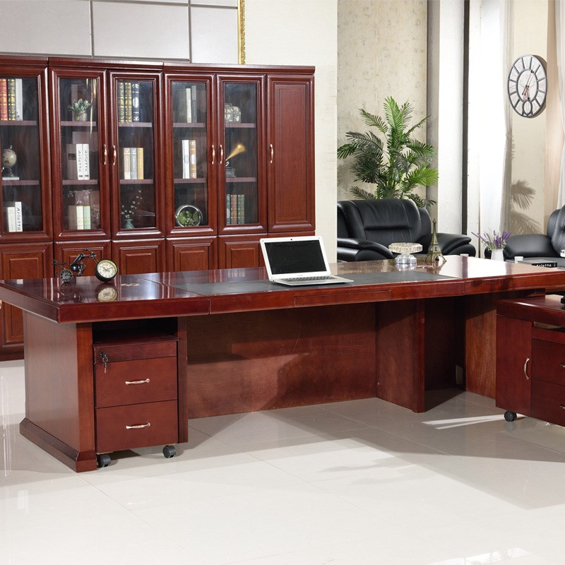 W*老板桌总裁桌椅组合实木大班台办公桌单人简约现代主管家具经理