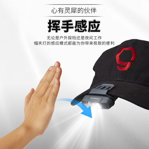 山力士H260夜钓头灯头戴夹帽超长续航钓鱼专用感应帽夹灯超亮充电